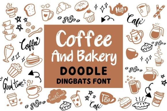 Charming Coffee and Bakery Doodle Font for Creative Projects