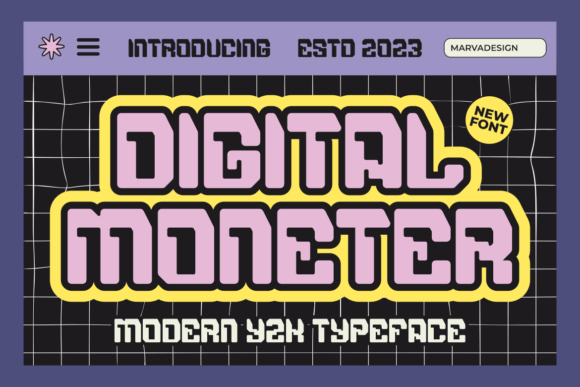 Digital Moneter: A Modern Techno Y2K Typeface