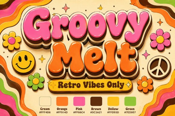 Groovy Melt: A Psychedelic Display Font for Retro Design