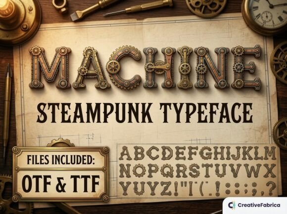 Machine: A Premium Steampunk Typeface for Industrial Design
